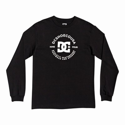 DC Star Pilot Long Sleeve Men's Black T-Shirt Australia XJU-068